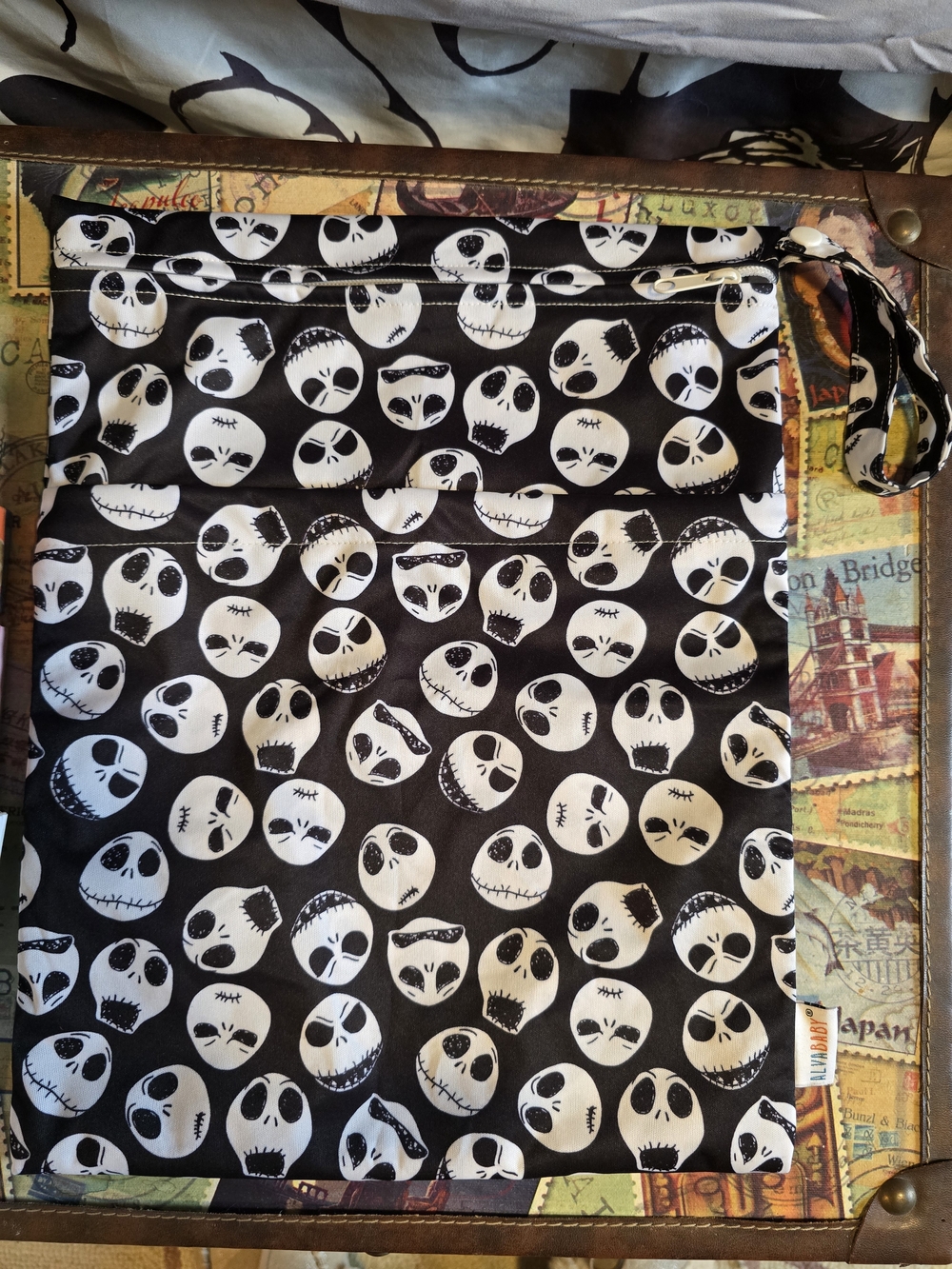 Black & White Jack Skulls Wet Bag